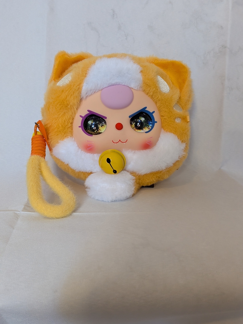 Baby Three Fortune Cat Plush Pouch - Orange Cat (confirmed)